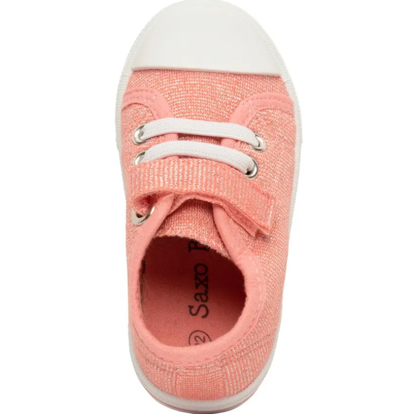 Sneakers lage van stof veters elastisch en scratch meisjes baby