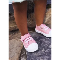 Sneakers lage van stof veters elastisch en scratch meisjes baby