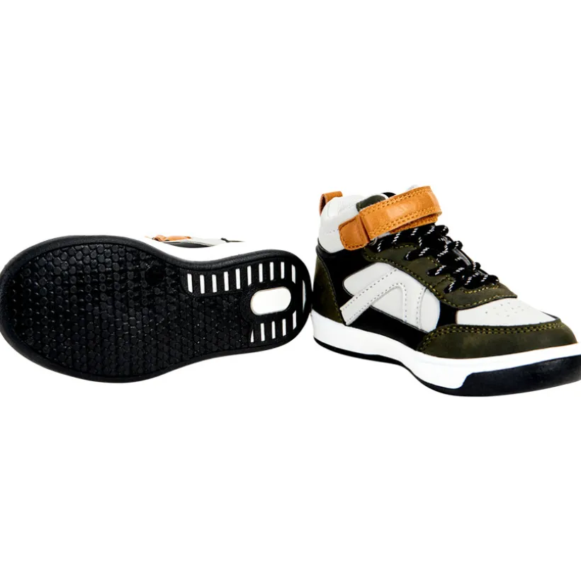 Sneakers met gekleurde inzetstukken en velcro voor baby jongen