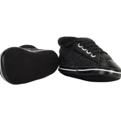 Sneakers met omgeslagen rand in gebreid effect voor babyjongen