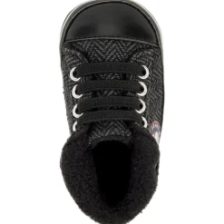 Sneakers met omgeslagen rand in gebreid effect voor babyjongen
