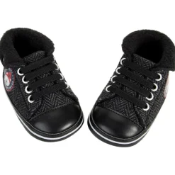 Sneakers met omgeslagen rand in gebreid effect voor babyjongen