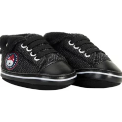 Sneakers met omgeslagen rand in gebreid effect voor babyjongen