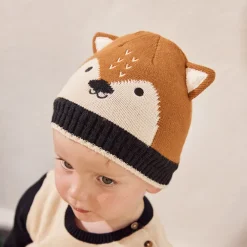 Snood en muts met speelse vos voor baby jongen