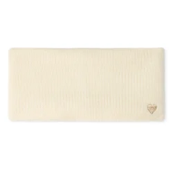 Snood gebreid met fleecevoering, effen kleur, hart geborduurd voor babymeisje