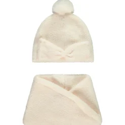 Snood in sherpa met muts en pompon voor baby meisjes