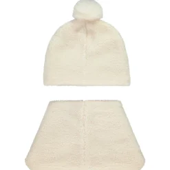 Snood in sherpa met muts en pompon voor baby meisjes