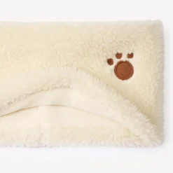 Snood in sherpa met schapenvachtlook, gevoerd met microfleece, effen kleur