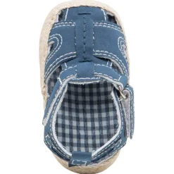 Soepele sandalen met voering van vichy en zool met stro-effect