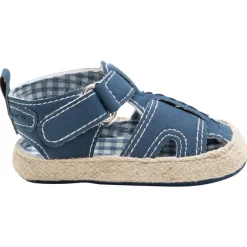 Soepele sandalen met voering van vichy en zool met stro-effect
