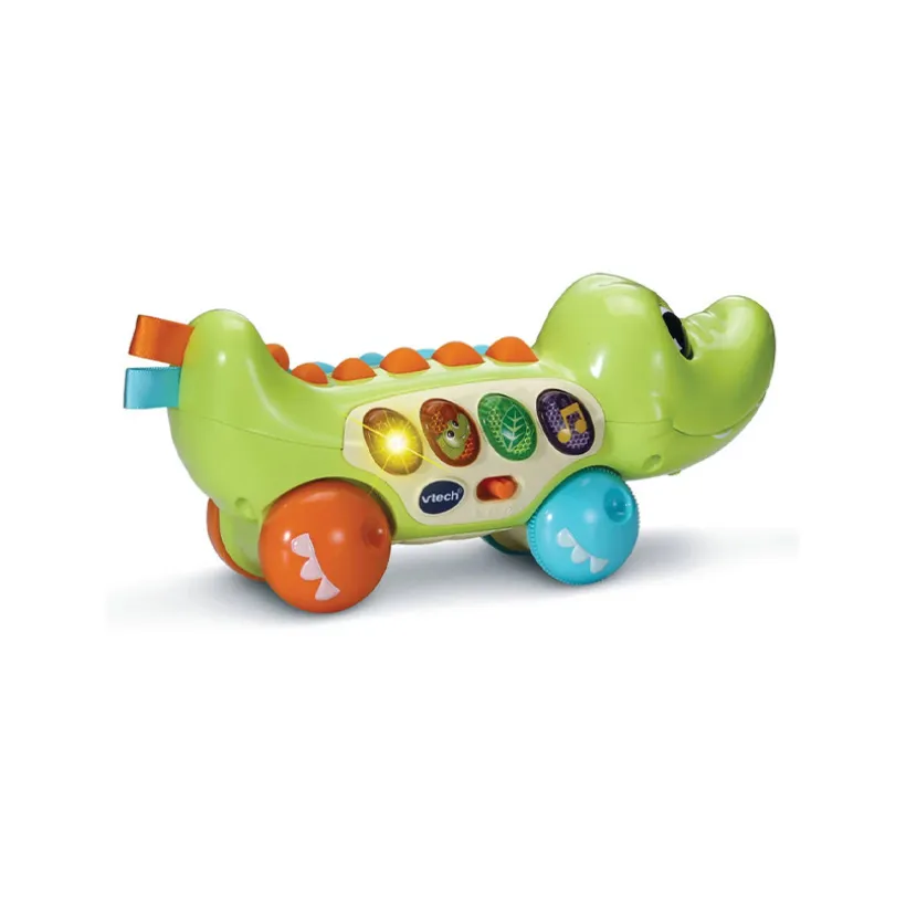 Speelgoed Rouli croco rigolo met rollende krokodil en 4 verlichte knoppen voor muzikale ontdekking vanaf 6 maanden