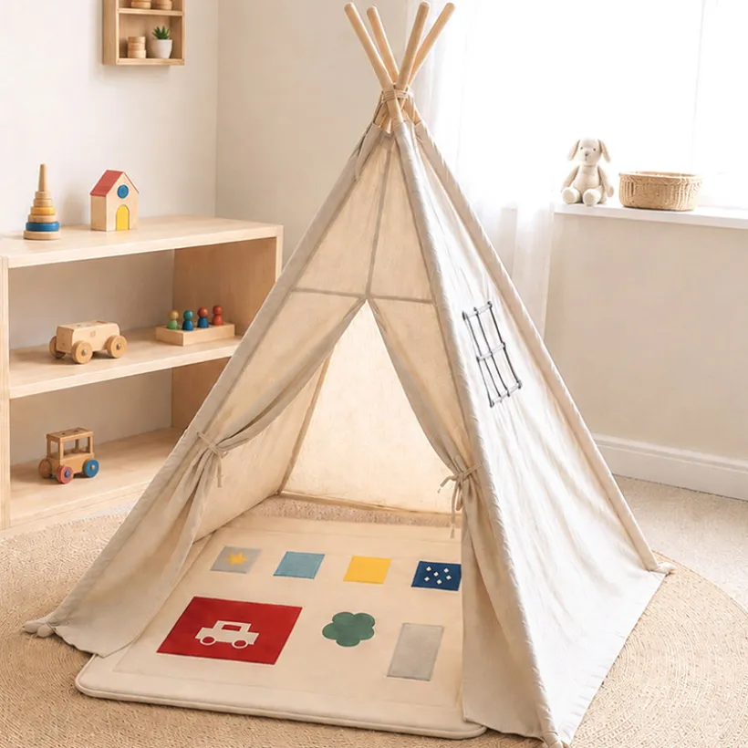 Speel & Parktapijt Housse 75x95cm Puur Katoen Ivoor