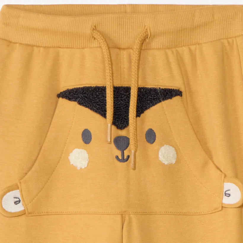 Speelse joggingbroek van fleece voor babyjongen