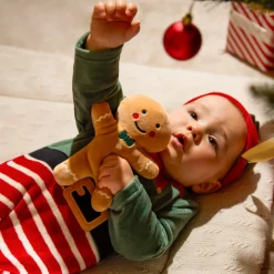 Speelse kerstelf slaapset + velours muts voor baby