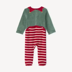 Speelse kerstelf slaapset + velours muts voor baby