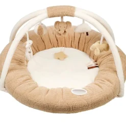 Speeltapijt Teddy Bouclette poef met speelboog - Beige