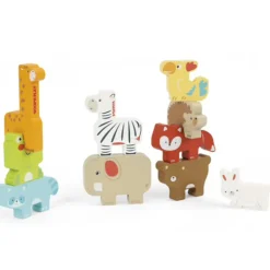 Spel opstabelbare dieren in hout 24m+ 10stks