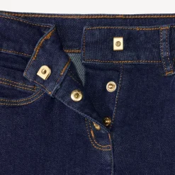 Spijkerbroek voor meisjes in effen flare-model