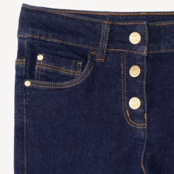 Spijkerbroek voor meisjes in effen flare-model
