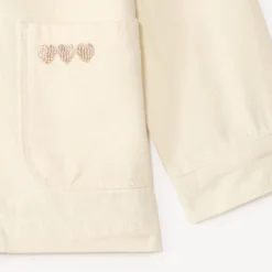 Spijkerjack in effen denim met hartjesborduurwerk voor babymeisjes