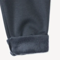 Sportbroek in fleece met sherpa voering voor babyjongens zwart