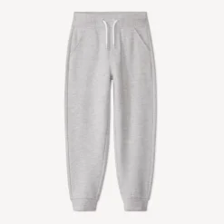 Sportbroek van fleece in effen grijs jongens