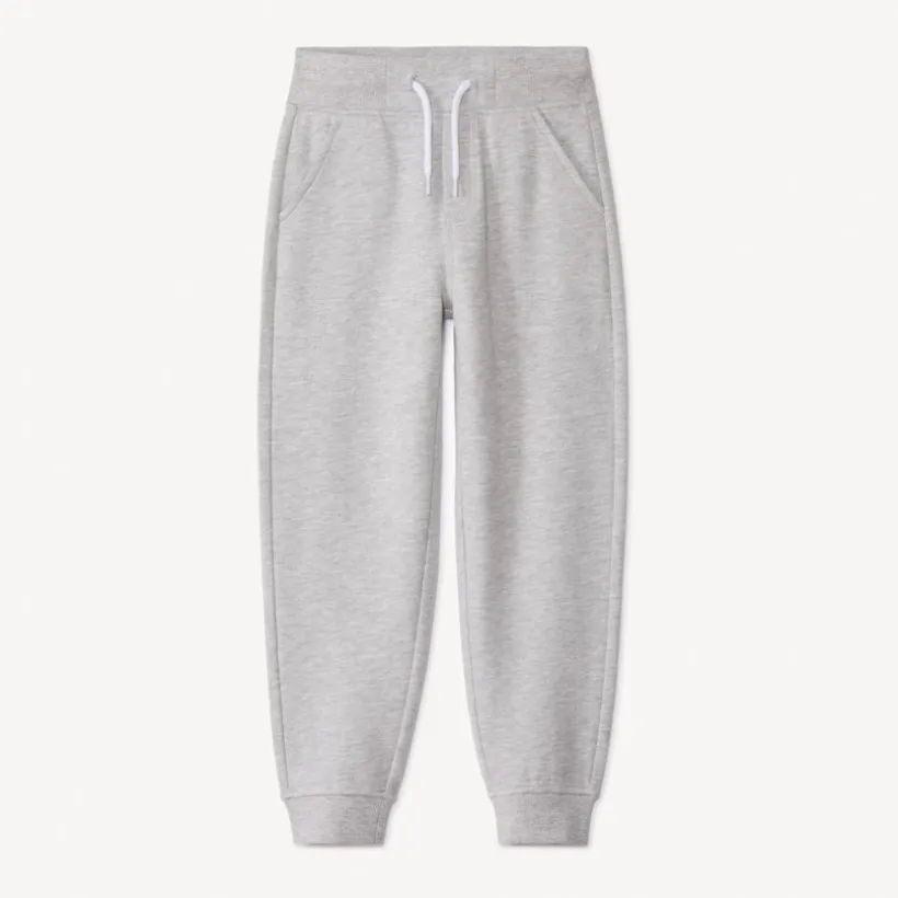 Sportbroek van fleece in effen grijs jongens