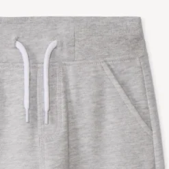 Sportbroek van fleece in effen grijs jongens