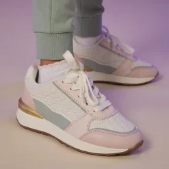 Sportieve sneakers in mesh met inzetstukken meisjes