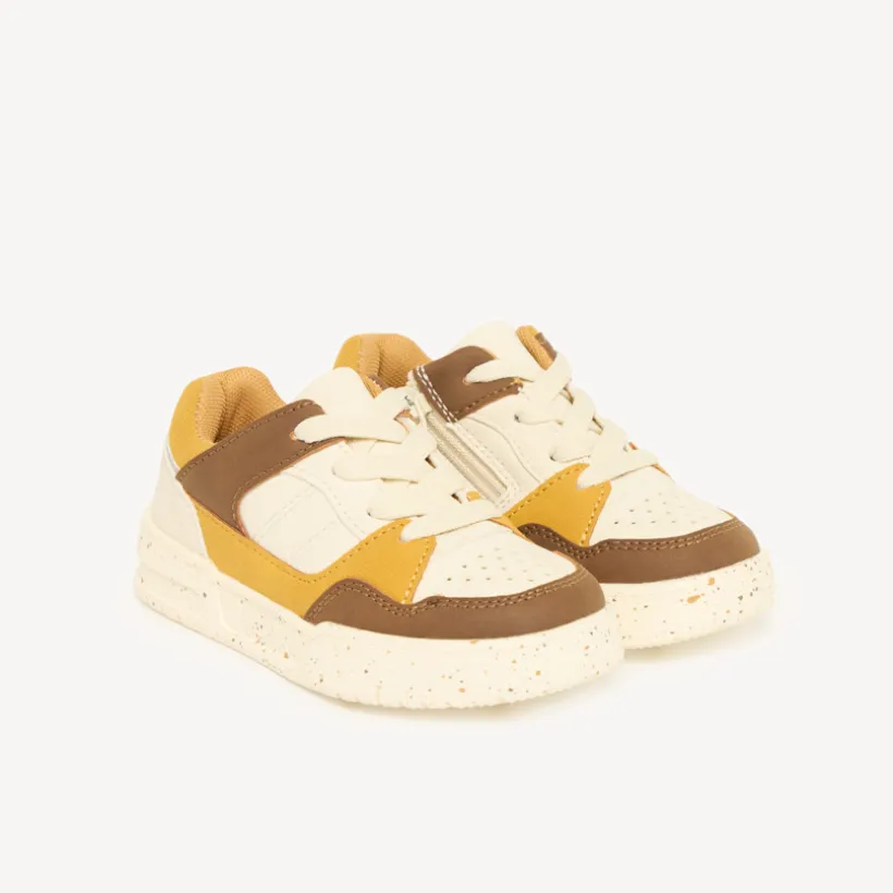 Sportieve sneakers jongens met veters en rits