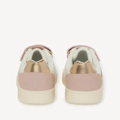 Sportieve sneakers met iriserende roze en gouden velcro's meisjes