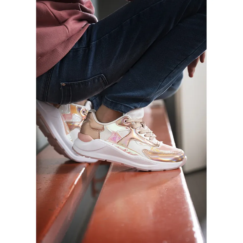 Sportieve sneakers met iriserende details meisjes