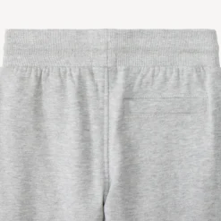 Sportset in effen fleece jongens lichtgrijs gemêleerd
