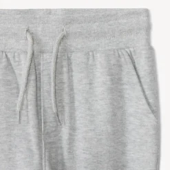 Sportset in effen fleece jongens lichtgrijs gemêleerd