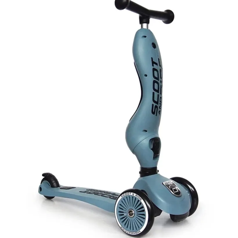 Step 2-in-1 Highwaykick 1 Staal Blauw 12m-5j