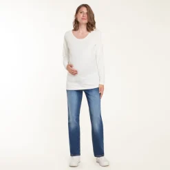 Straight jeans voor zwangerschap met hoge hoofdband