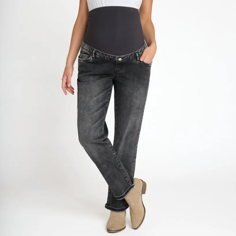 Straight jeans voor zwangerschap met hoge hoofdband