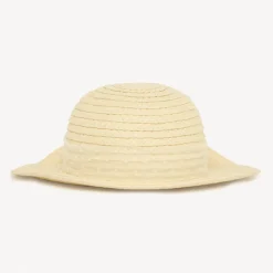Straw hat met grote strik voor babymeisjes