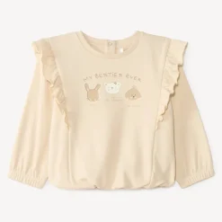 Sweat bouffant voor meisjes met flounces van fleece