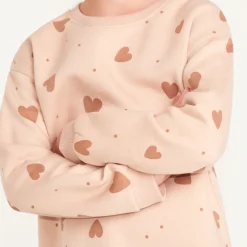 Sweaterjurk meisje met hartprint
