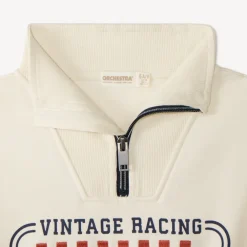 Sweater met rits jongens met vintage racing motief