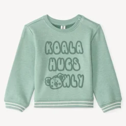 Sweater van fleece jongens met reliëfprint van een koala