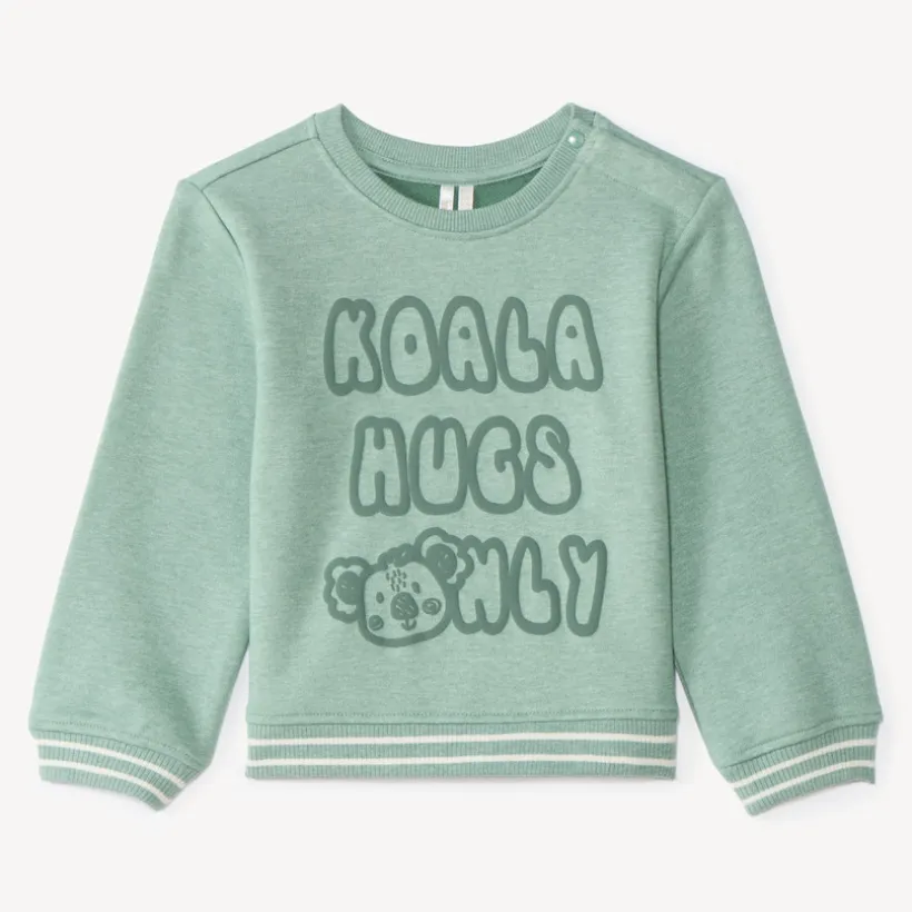 Sweater van fleece jongens met reliëfprint van een koala