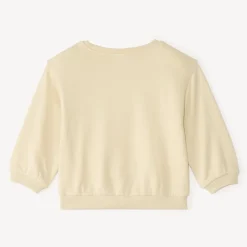 Sweat in fleece 1/2 oversized met fantasieprint voor meisjesbaby.