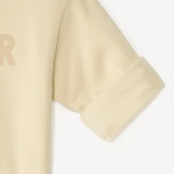 Sweat in fleece 1/2 oversized met fantasieprint voor meisjesbaby.