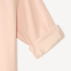 Sweat in fleece 1/2 oversized met fantasieprint voor meisjesbaby.
