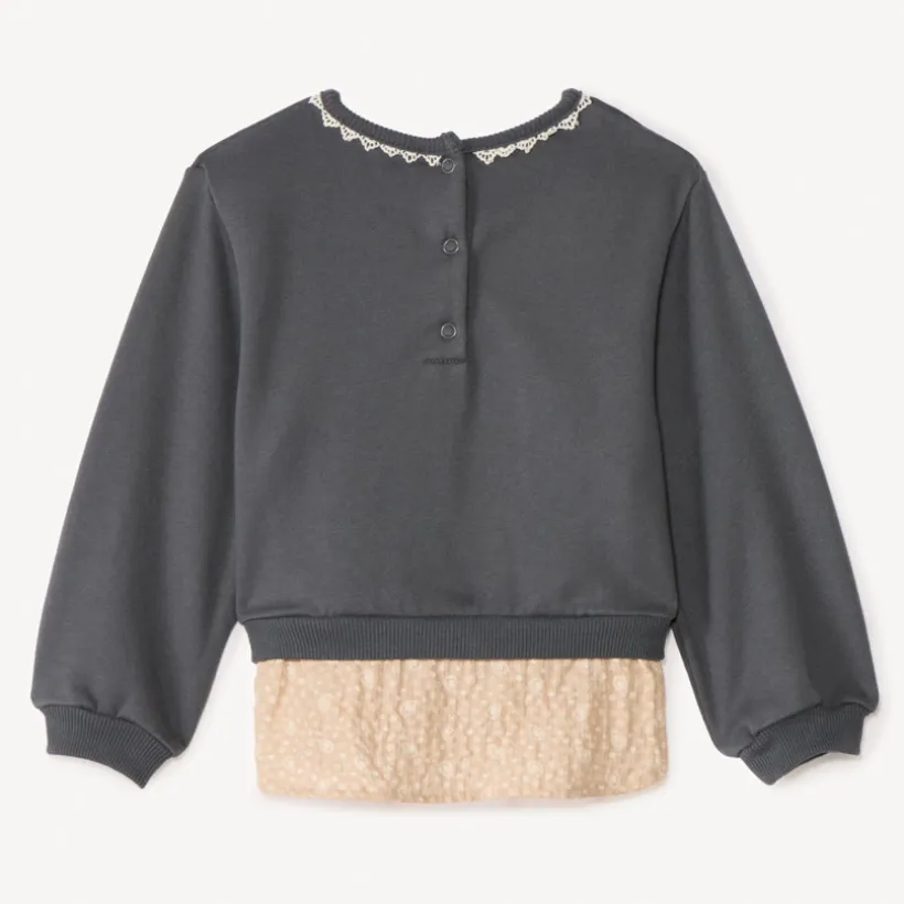 Sweat 2-in-1 van geborduurd fleecemateriaal voor babymeisjes