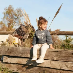 Sweat 2-in-1 van geborduurd fleecemateriaal voor babymeisjes