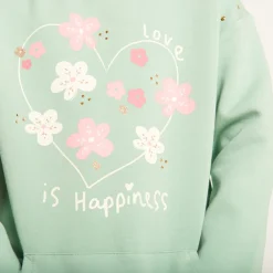 Sweatjurk met fleece en kangoeroezak meisjes