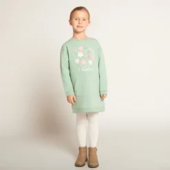 Sweatjurk met fleece en kangoeroezak meisjes